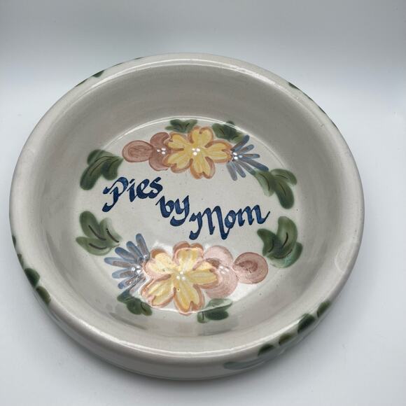 Pies By Mom Louisville Stoneware Pie Dish Vintage Bakeware Kentucky USA Baking - Picture 1 of 7